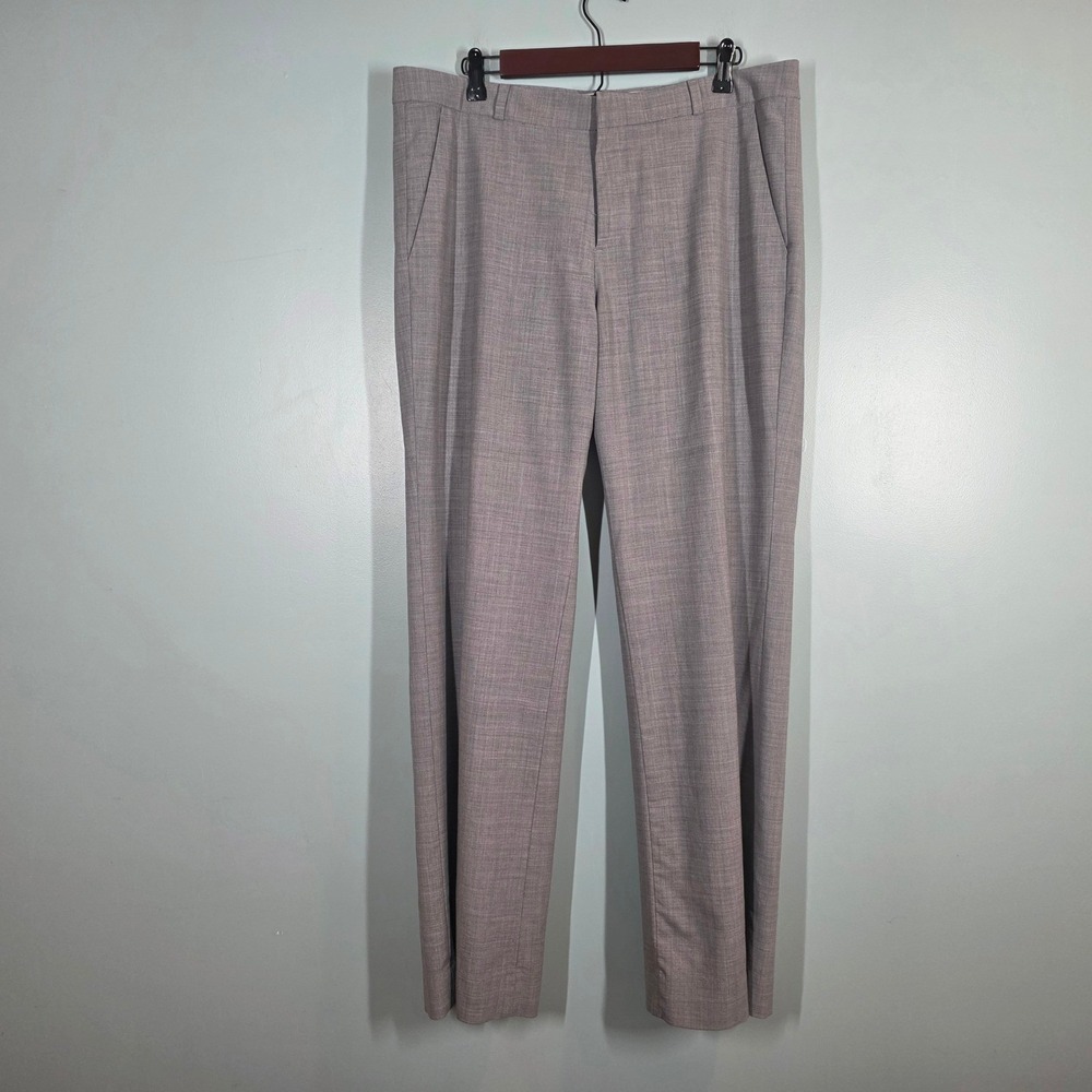 Banana Republic Logan Grey Wool Blend Straight Leg Dress Pants Trousers Women 14